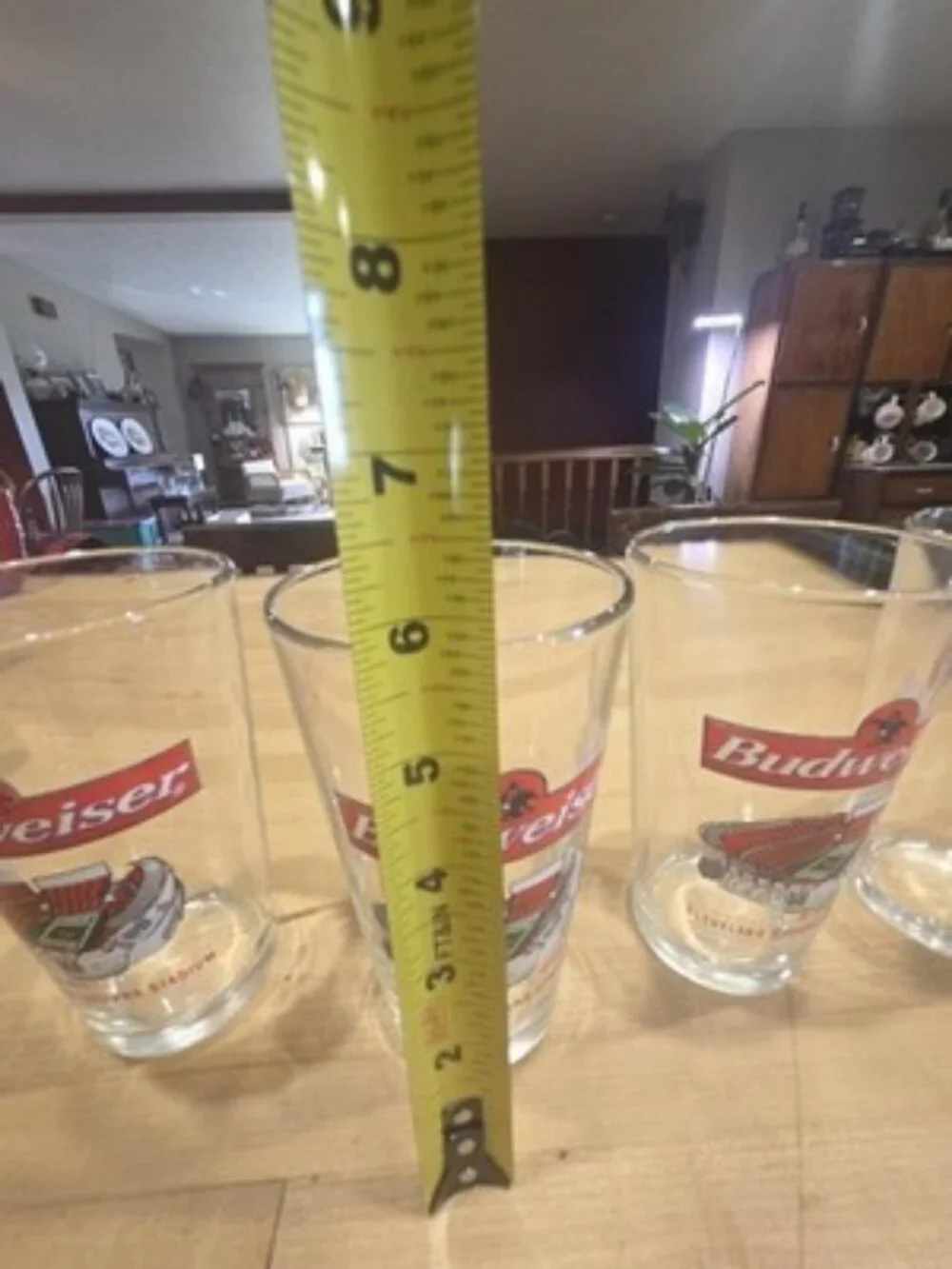 4 Vintage 1999 Budweiser Cleveland Browns Stadium Inaugural Season Beer Glasses
